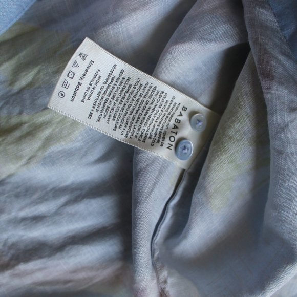 Babaton Tahoma Button-up Linen Shirt Glimmer Cool Yellow Size Small - Picture 8 of 9